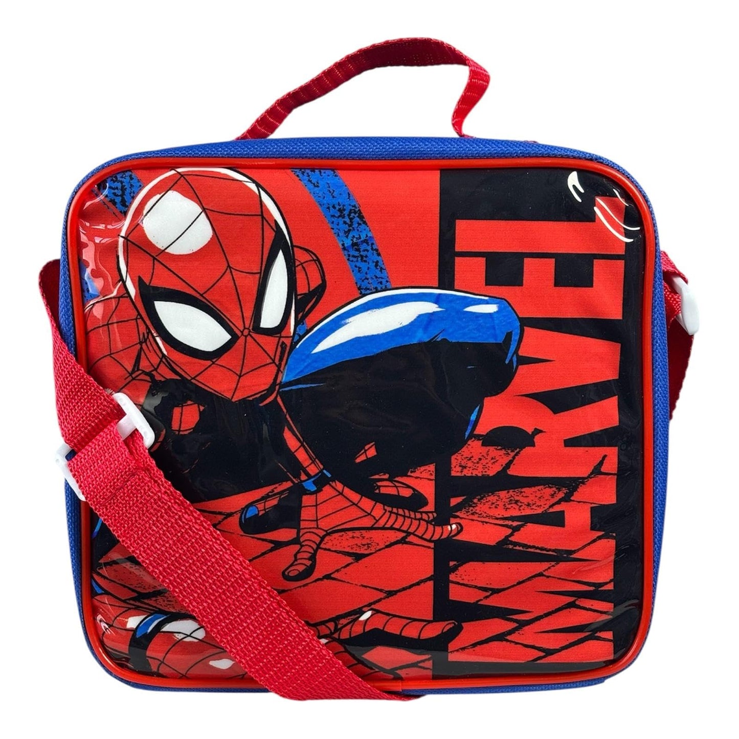 Kids Character 3-Piece Lunch Box Set – Insulated Bag, BPA-Free Water Bottle & Snack Box – Durable & Easy to Clean – Ideal for School, Travel & Daycare (Fun Themes for Boys & Girls) (S-Man)