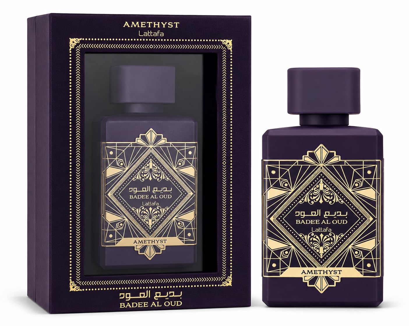 Lattafa Badee Al Oud Eau de Parfum 100ml – Luxury Arabian Oud Perfume for Men & Women, Long Lasting Woody Amber Fragrance, Strong Projection Scent (Amethyst)