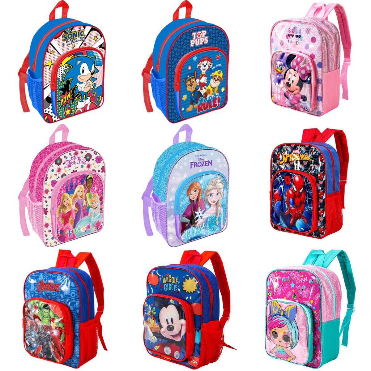 Children Cartoon Official Character Backpack For School - Lightweight Rucksack Travel Backpack Kids - 3D Disney Princess (Princess Vibes) Back Pack