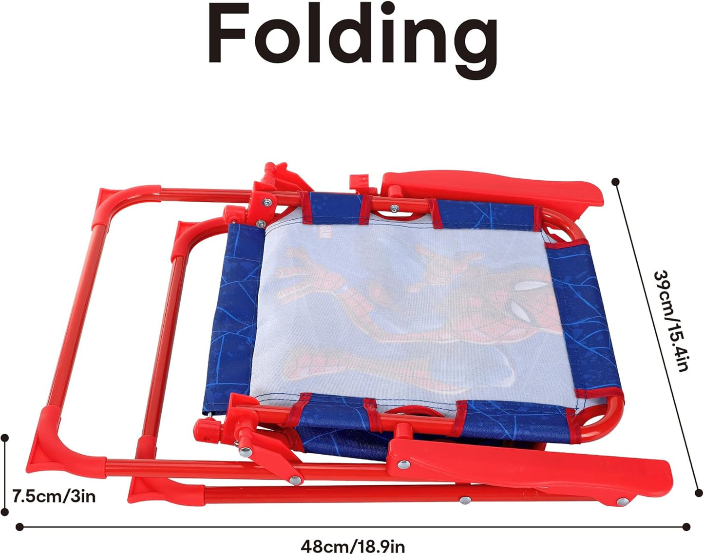 Marvel Spiderman Folding Chair Kids Camping Beach Chair Adjustable Foldable Garden Deck Seat For Children Marvel Superhero Design