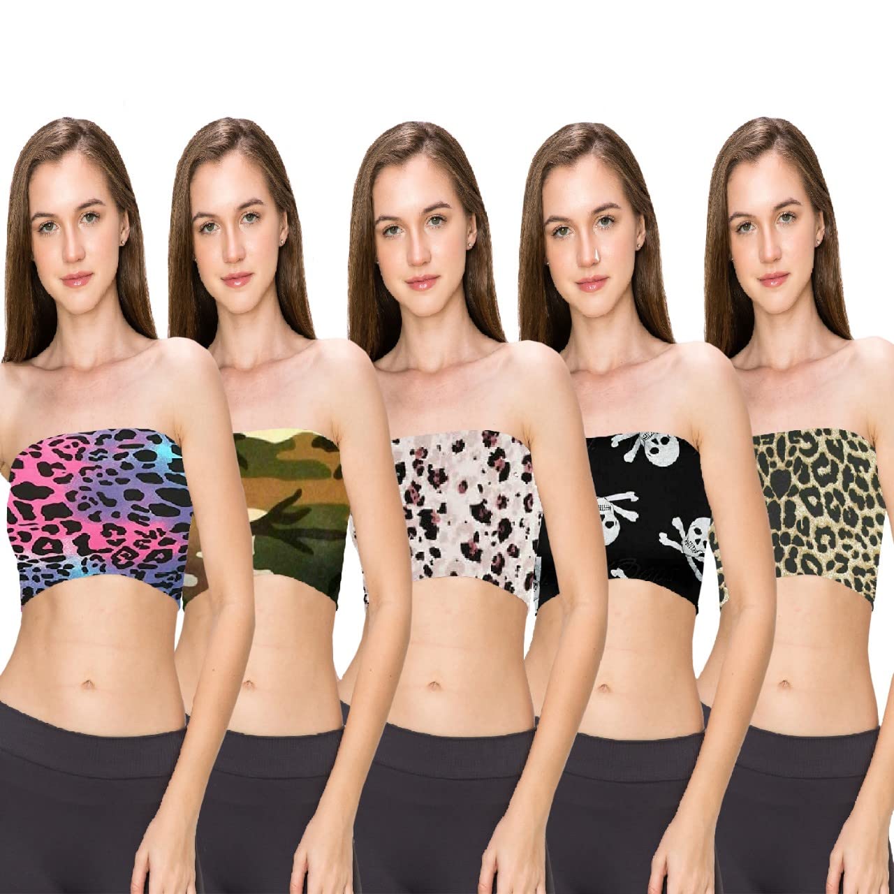 Women Bandeau Bra Crop - Comfortable Strapless Boob Tube for Girls, Women - Sexy Stretchy Wrapped Breast Bra