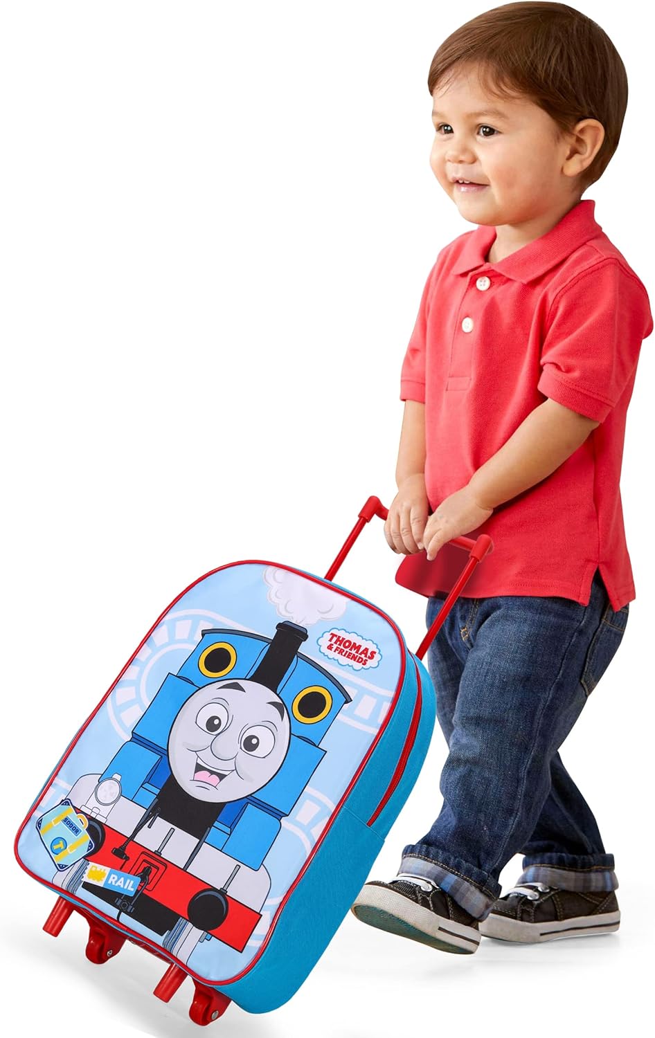 TDL Boys Kids Thomas Standard Folding Trolley Hand Luggage Bag Backpack for School Travel Holidays