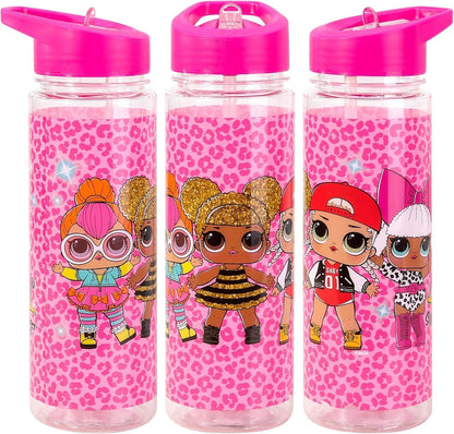 LOL Surpries 650ml Kids Water Bottles with Straw, Back to School Supplies Girls Water Bottle - Surpries Water Bottle For Girls Pink.