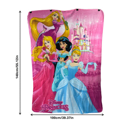 Disney Princess  Fleece Blanket – Soft & Cozy Throw for Boys & Girls – Features Favorite Characters – Lightweight, Warm, and Durable (PR)