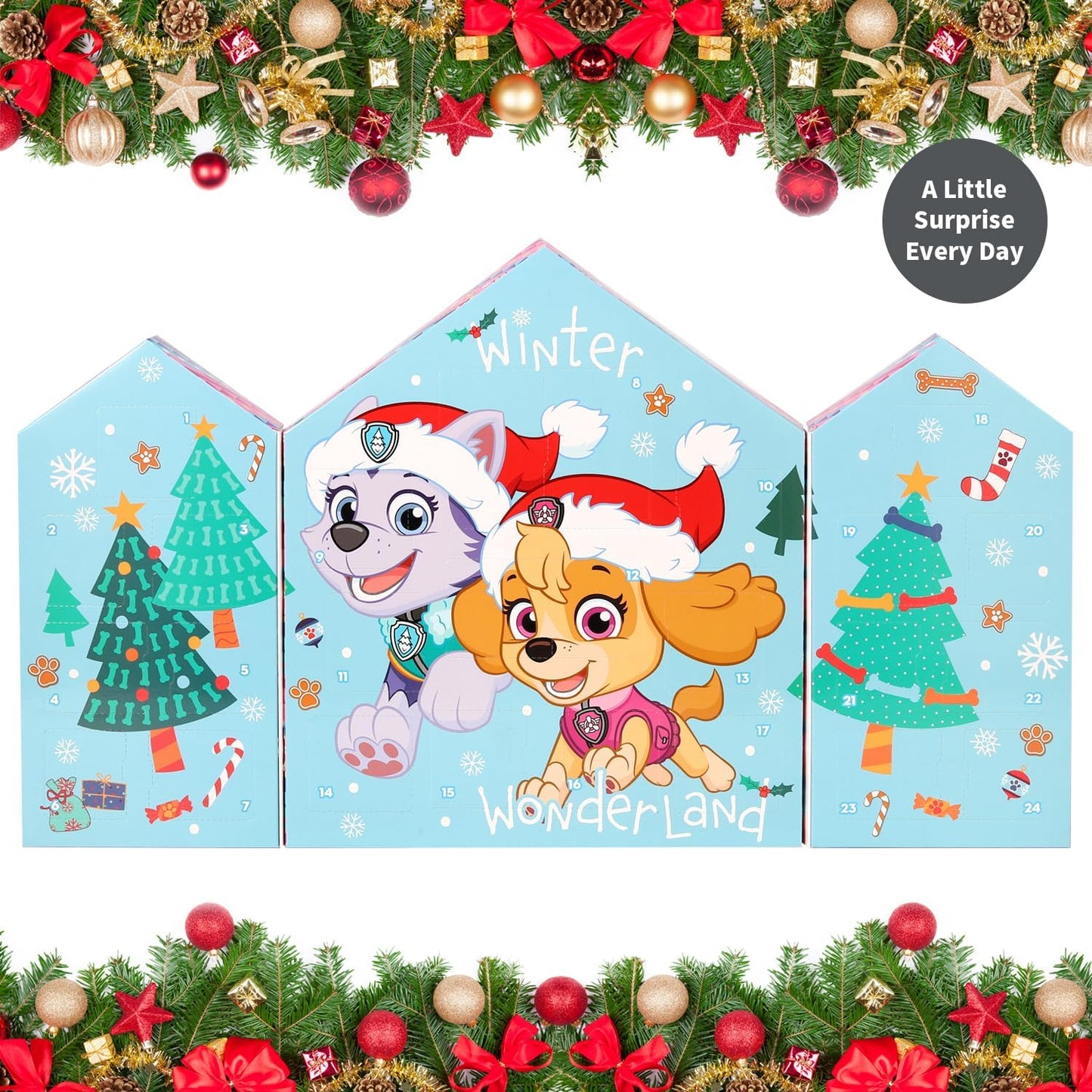 Girls Paw Patrol Advent Calendar Kids Skye & Everest Jewellery Accessories Beauty Gifts Christmas Countdown Festive Gift Set