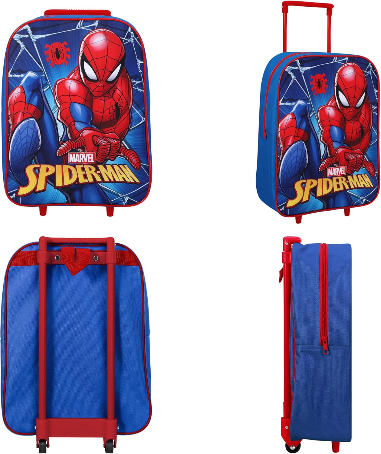 S-Man Trolley Bag for Kids – Luggage with Adjustable Handle | Marvel School Trolley Bag with Pull Handle | Travel Suitcase for Boys & Girls