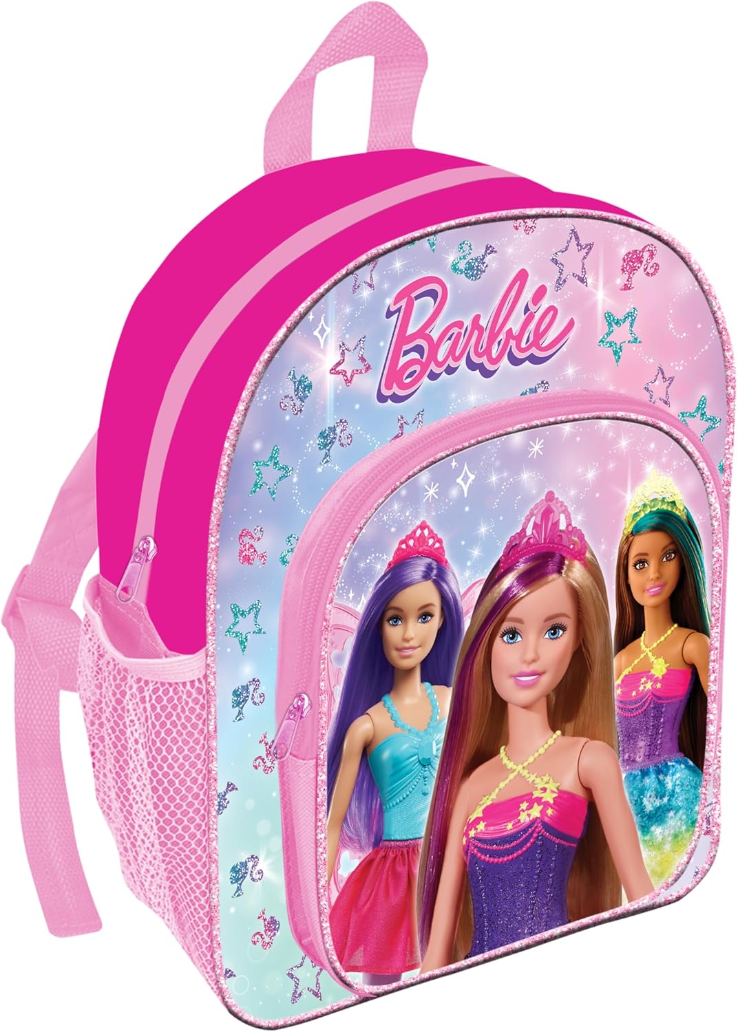 TDL Barbie Princess Girls School Backpack Nursery Rucksack Deluxe Bag With Front Pocket Mesh Side