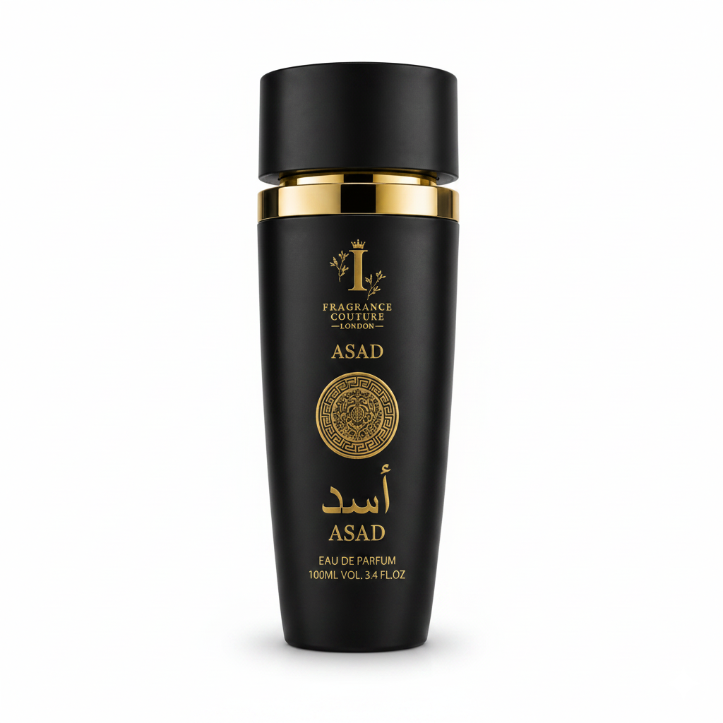 ASAD Luxury Arabic Perfume By Fragrance Couture for Men 100ml Eau de Parfum – Long Lasting Oud Amber Woody Spicy Fragrance – Intense Middle Eastern Cologne for Him (Asad Black)
