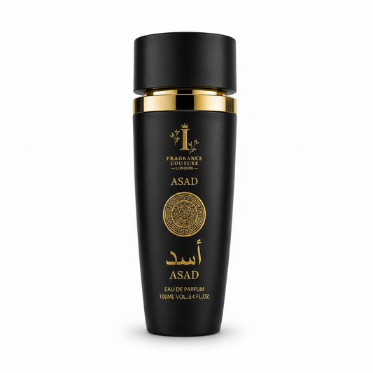 ASAD Luxury Arabic Perfume By Fragrance Couture for Men 100ml Eau de Parfum – Long Lasting Oud Amber Woody Spicy Fragrance – Intense Middle Eastern Cologne for Him (Asad Black)