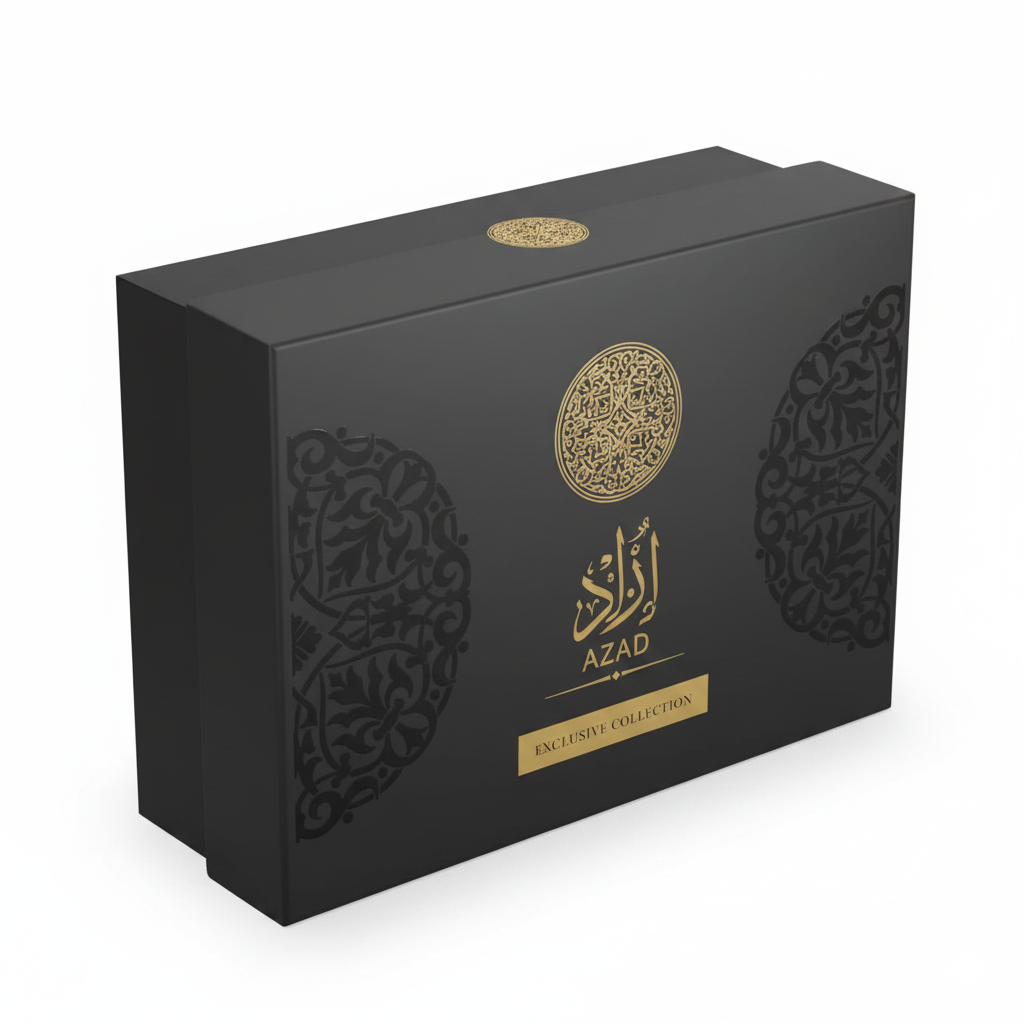 AZAD BLACK Men’s Luxury 3-Piece Arabic Perfume Set – Eau de Parfum, Body Spray & Hair Perfume | Long-Lasting Masculine Scent | Premium Black Gift Box | Perfect for Occasions