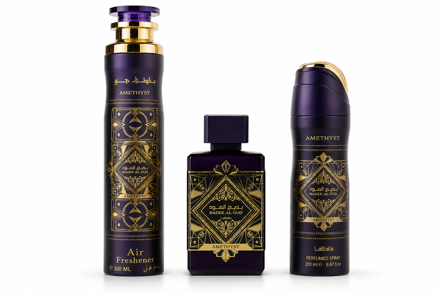 Lattafa Badee Al Oud Amethyst 3 Piece Luxury Gift Set