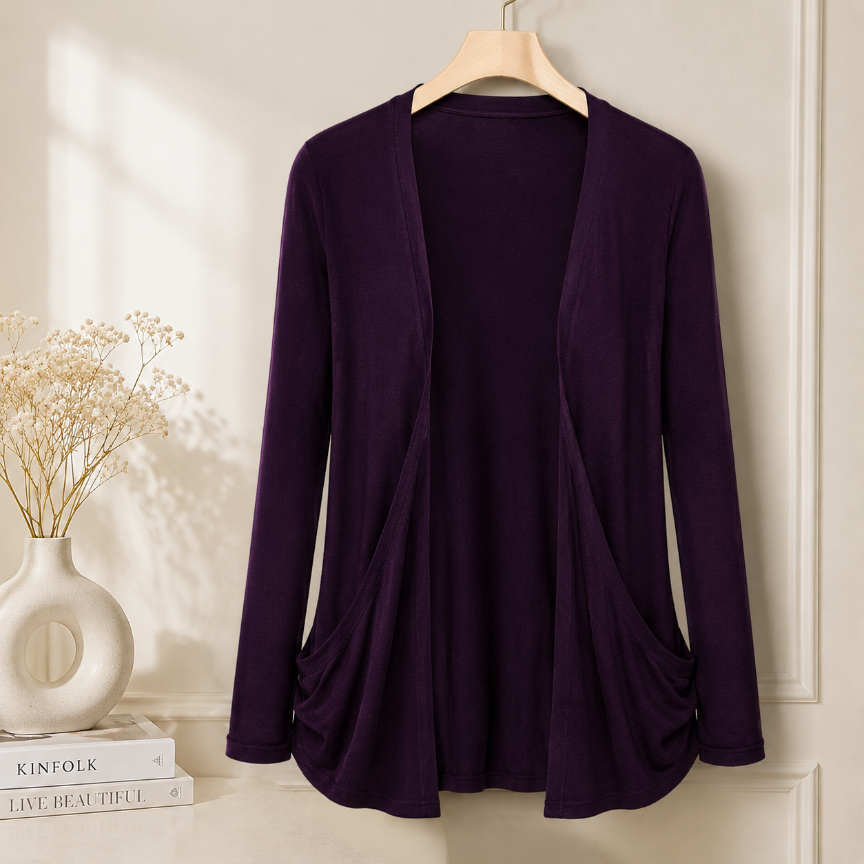 New Women Ladies Long Sleeve Boyfriend Cardigan with Pockets Plus Sizes 6-24