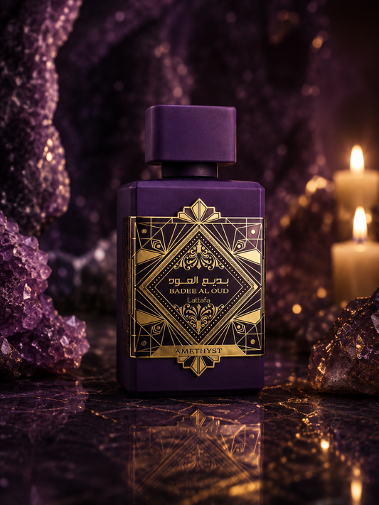 Lattafa Badee Al Oud Eau de Parfum 100ml – Luxury Arabian Oud Perfume for Men & Women, Long Lasting Woody Amber Fragrance, Strong Projection Scent (Amethyst)