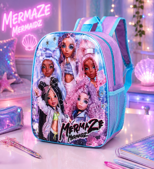Top Linen Kids Character Backpack – Lightweight School Bag for Boys & Girls, Mermaze Mermaidz Backpack