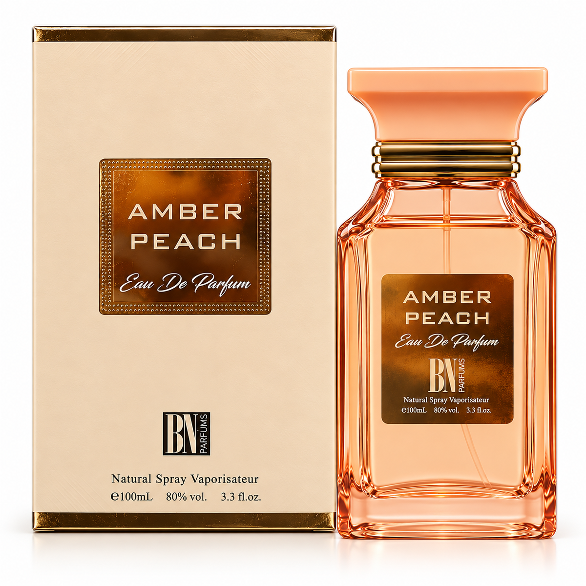 Amber Peach Eau de Parfum 100ml box and bottle