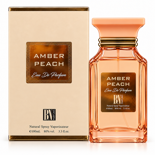 Amber Peach Eau de Parfum 100ml box and bottle