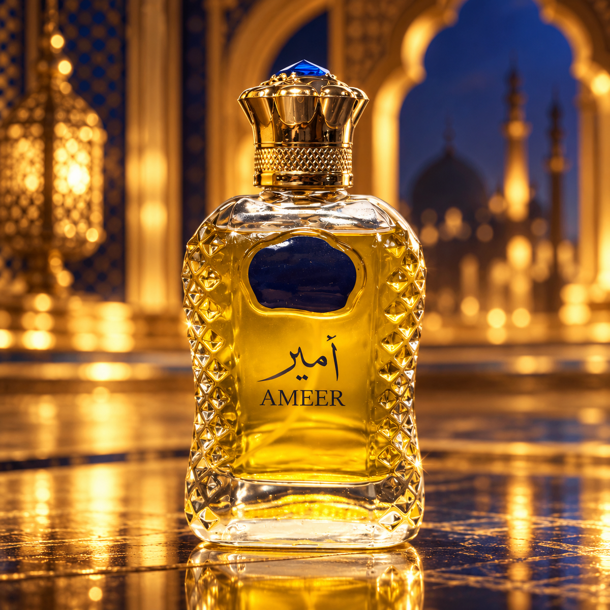 Ameer bottle in an elegant setting