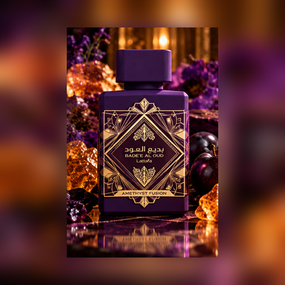 Badee Al Oud amethyst fusion luxury background illustration
