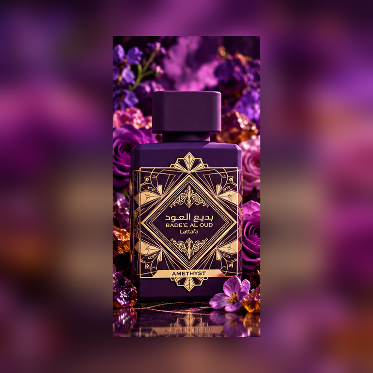 Badee Al Oud amethyst luxury background illustration