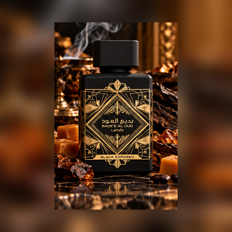 Badee Al Oud black exposed luxury background illustration