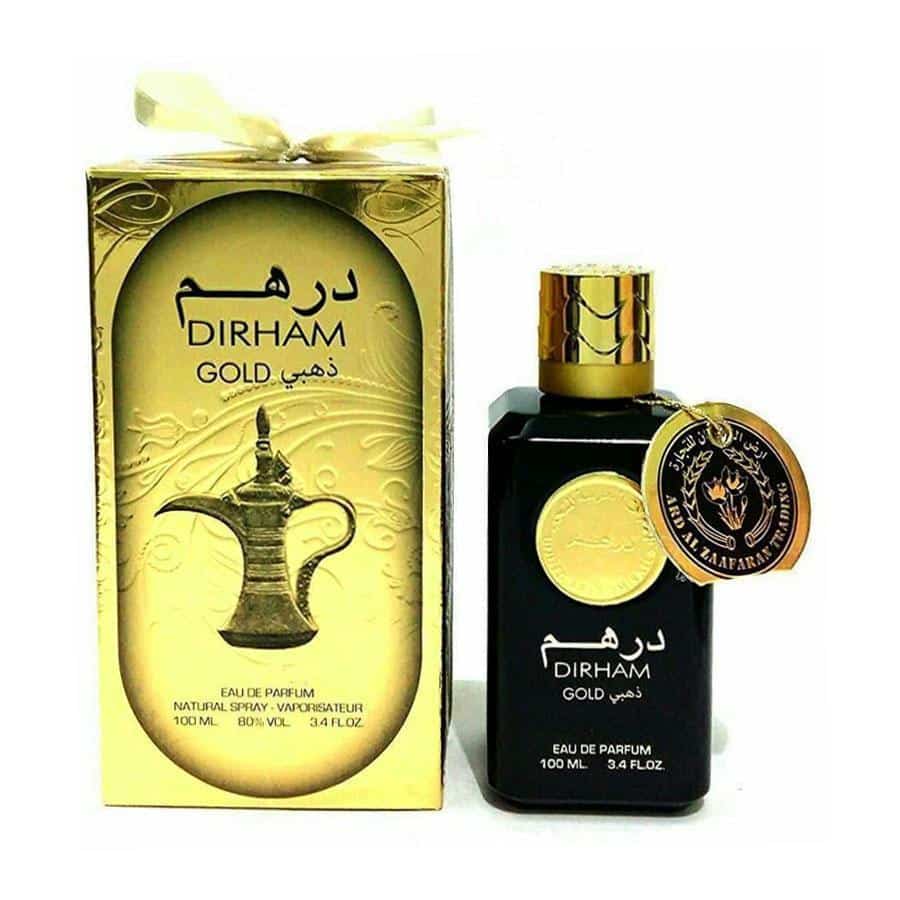 Original Dirham gold Ard Al Zaafaran 100 ml bottle and box