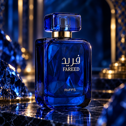 Fareed 100ml by Riiffs bottle in an elegant setting