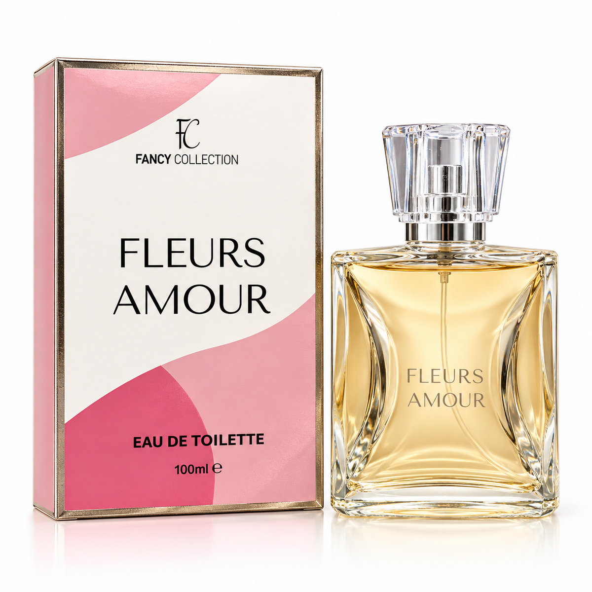 Fleurs Amour bottle and box on a white background
