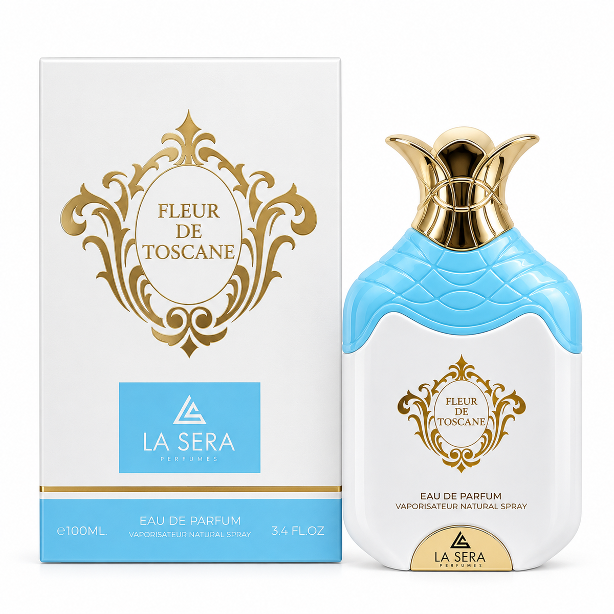Fleur de Toscane La Sera Eau de Parfum 100ml bottle and box white background