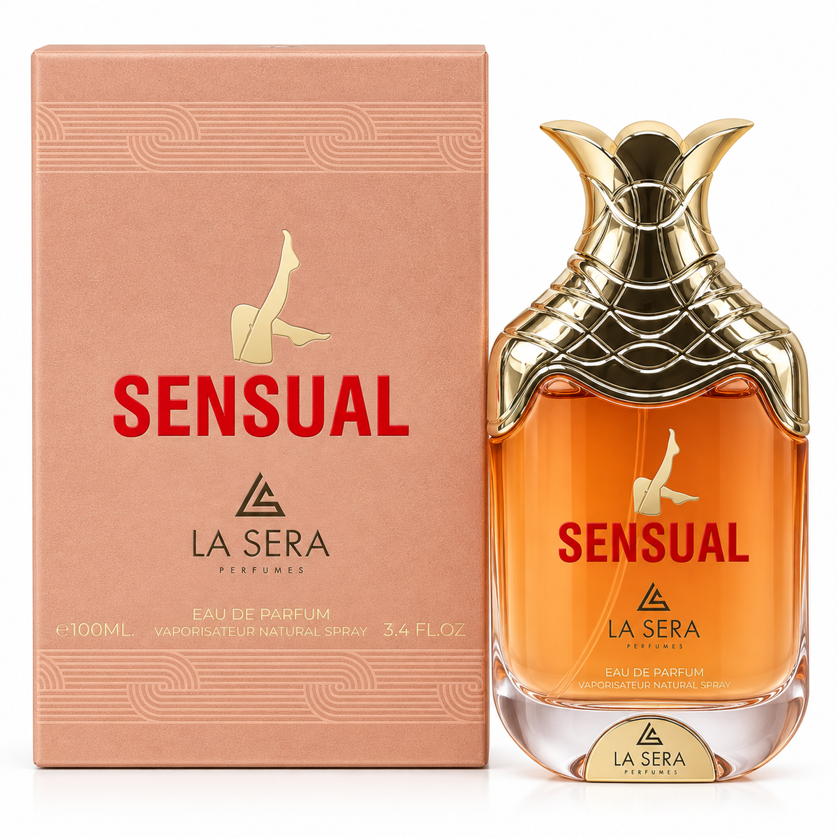 Sensual Eau de Parfum by La Sera 100ml bottle and box white background