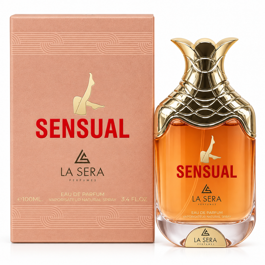 Sensual Eau de Parfum by La Sera 100ml bottle and box white background