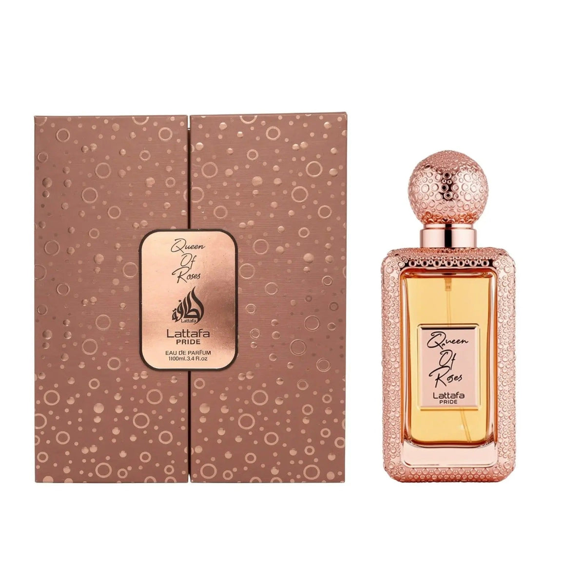 Queen of Roses 100ml bottle and box on white background