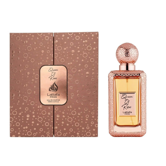 Queen of Roses 100ml bottle and box on white background