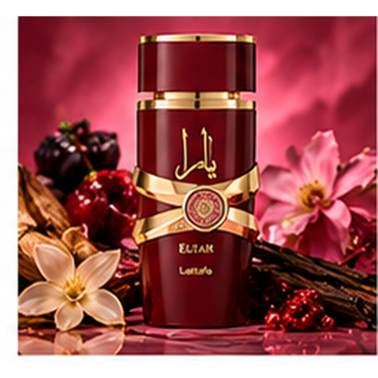 Lattafa yara elixir generated luxury scene