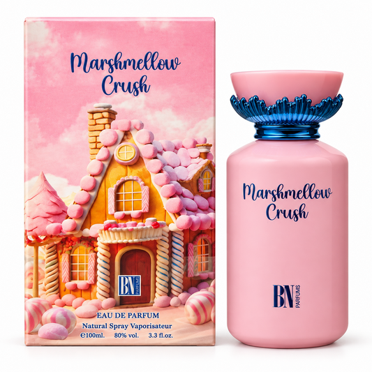 Marshmellow Crush bottle and box on a white background