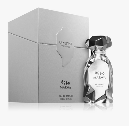 Marwa Eau de Parfum 100ml by Arabiyat Prestige bottle and box
