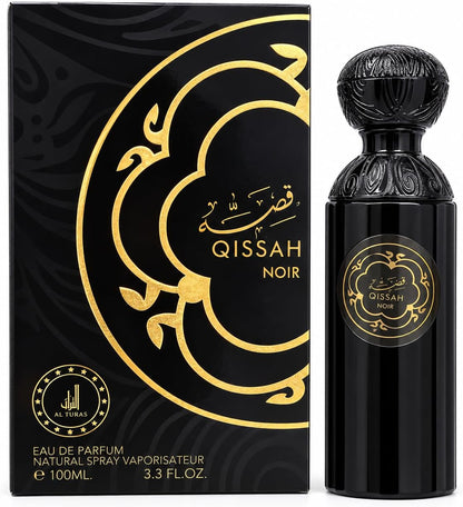 Qissah Noir Eau de Parfum 100ml box and bottle
