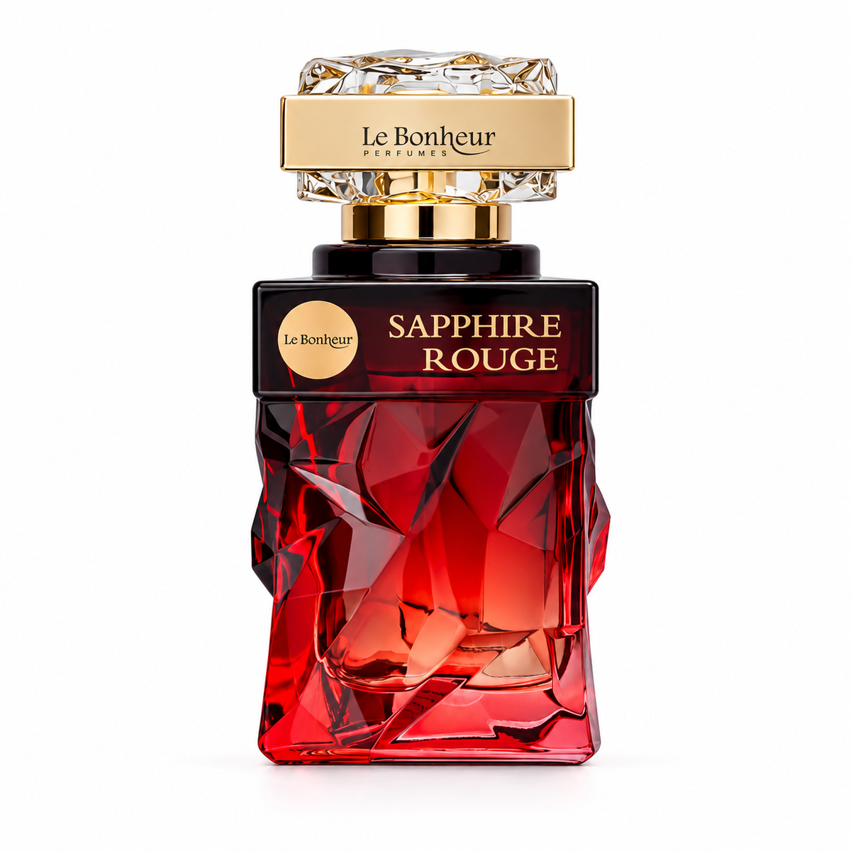 Sapphire Rouge bottle on white background