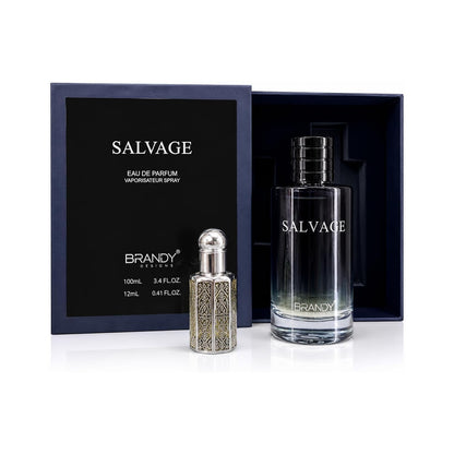 Salvage Eau de Parfum gift set box, 100ml fragrance and 12ml perfume oil