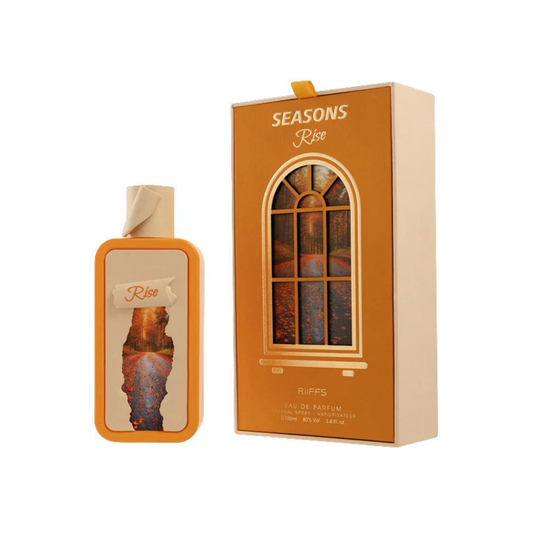 RiiFFS Season Rise 100ml perfume bottle and retail box on a white background