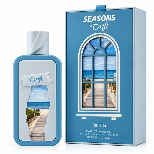Seasons Drift 100ml by Riiffs bottle and box on white background