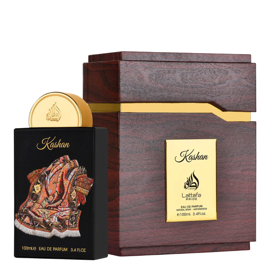 Kashan original perfume bottle and box photograph