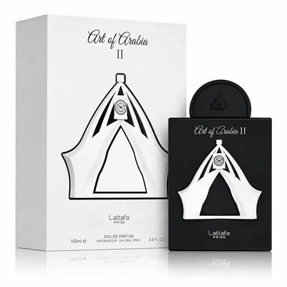 Art of Arabia II genuine perfume bottle and retail box on white background
