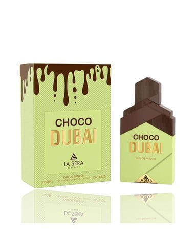 Choco Dubai La Sera bottle and box on white background