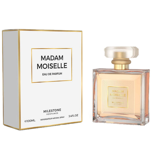 Madam Moiselle by Milestone Eau de Parfum 100ml bottle and box