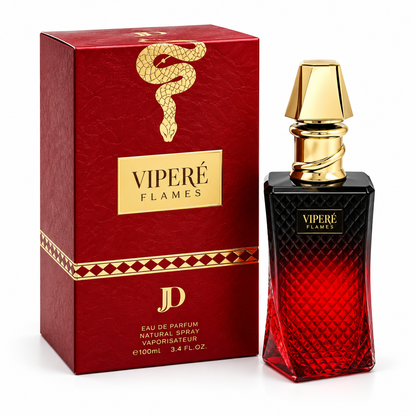 Viperé Flames Eau de Parfum 100ml box and bottle on white background