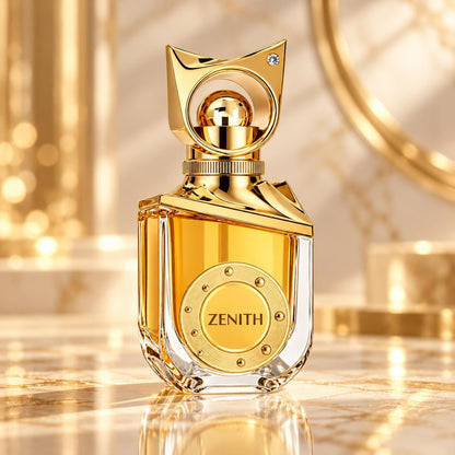 Zenith 100ml by Riiffs bottle in an elegant gold setting